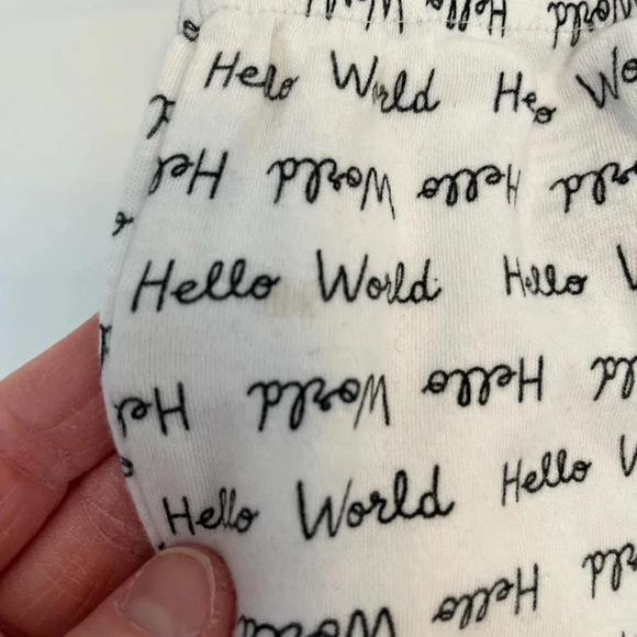 George hello world white and black baby  pants newborn - Picture 3 of 6